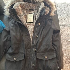 Hollister Gray Fur-Lined Jacket
